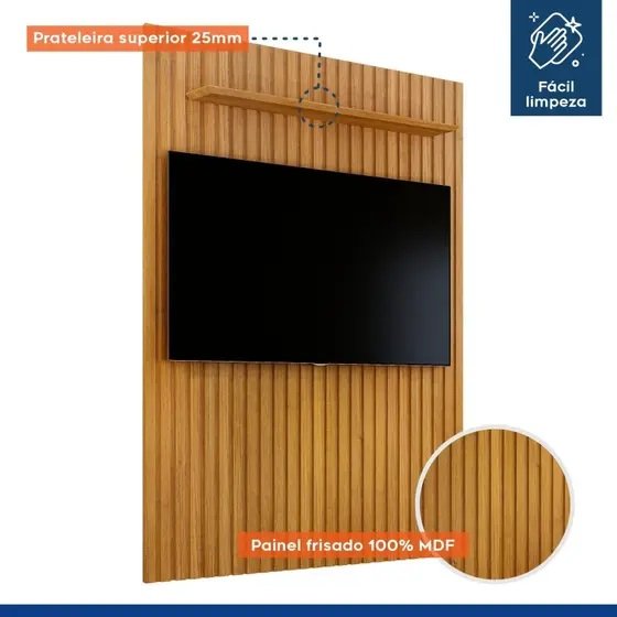 Painel até 55" Vitória 138 Cinamomo - VALDEMÓVEIS - Imagem 5