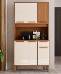 Kit Cozinha Lagos 0,90 m Freijó/Off White – INDÉKES
