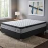 Colchão Casal Qatar 26 cm D28 Molas Ensacadas + Base Simples Corino Preto – DESIGN + BIOSTAR