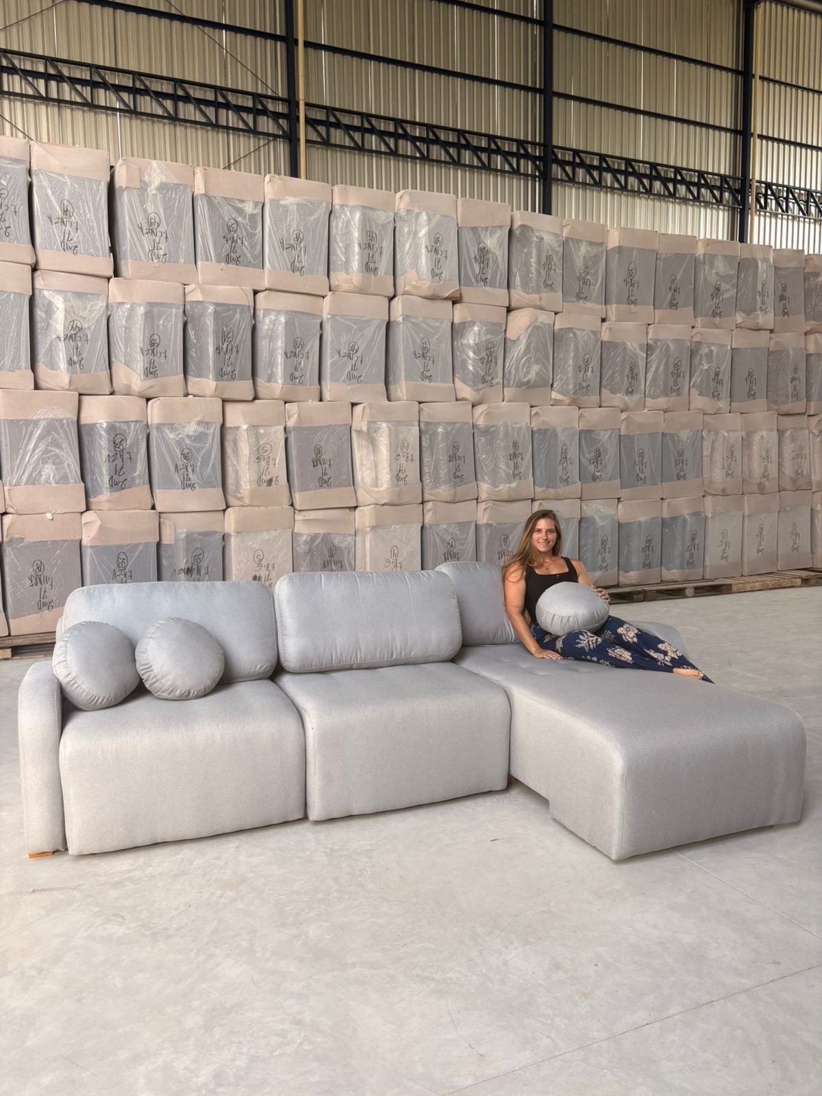 Sofá Cama Retrátil Bellagio 3,00 m Linho Cinza 19 - CONFORT LAR ESTOFADOS - Imagem 7