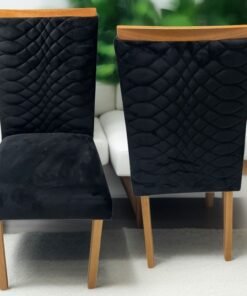 Kit 2 Cadeiras Hamburgo Mel/Veludo Preto - ART ASSENTOS