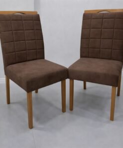 Kit 2 Cadeiras Quartzo/Safira Veludo Marrom - KM DECOR
