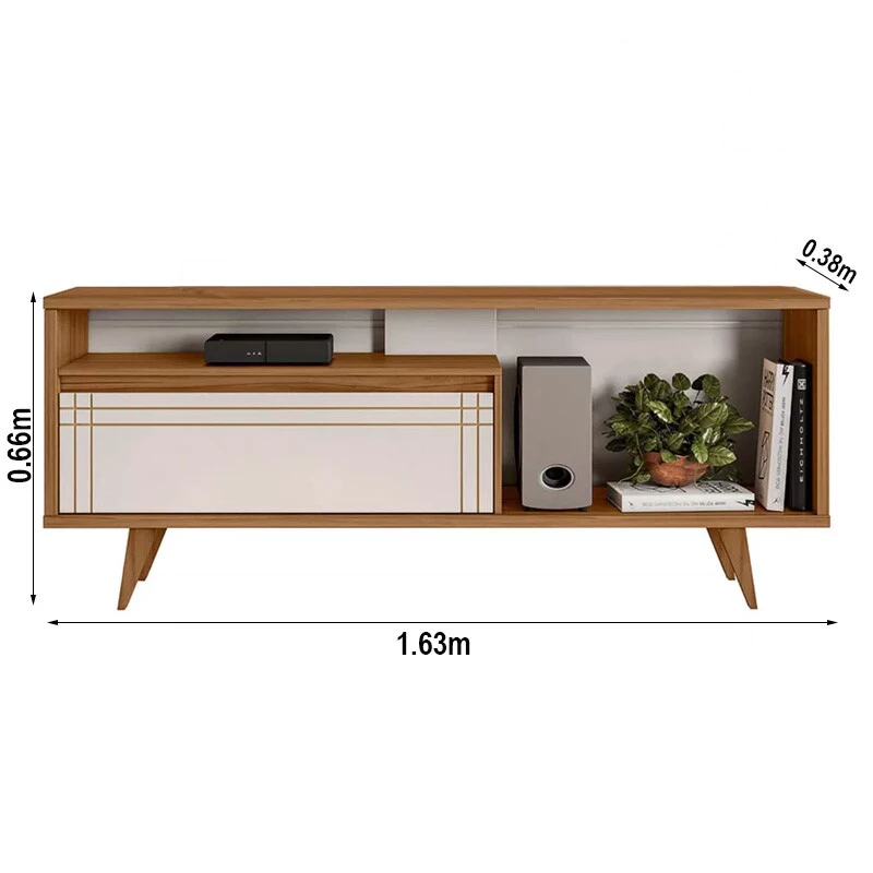 Rack Bancada NT 1315 Larg. 1.63m Freijó/Off para TV até 60" - Notável - Imagem 8