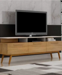 Rack Bancada São Paulo Larg.2.00m Cinamomo/Off para TV até 70" - Valdemoveis