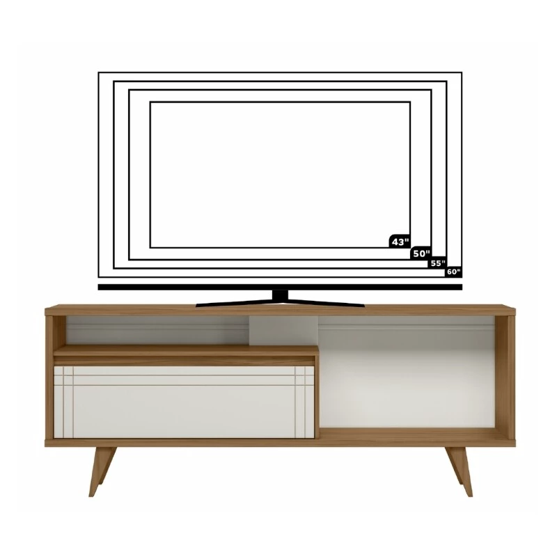 Rack Bancada NT 1315 Larg. 1.63m Freijó/Off para TV até 60" - Notável - Imagem 4