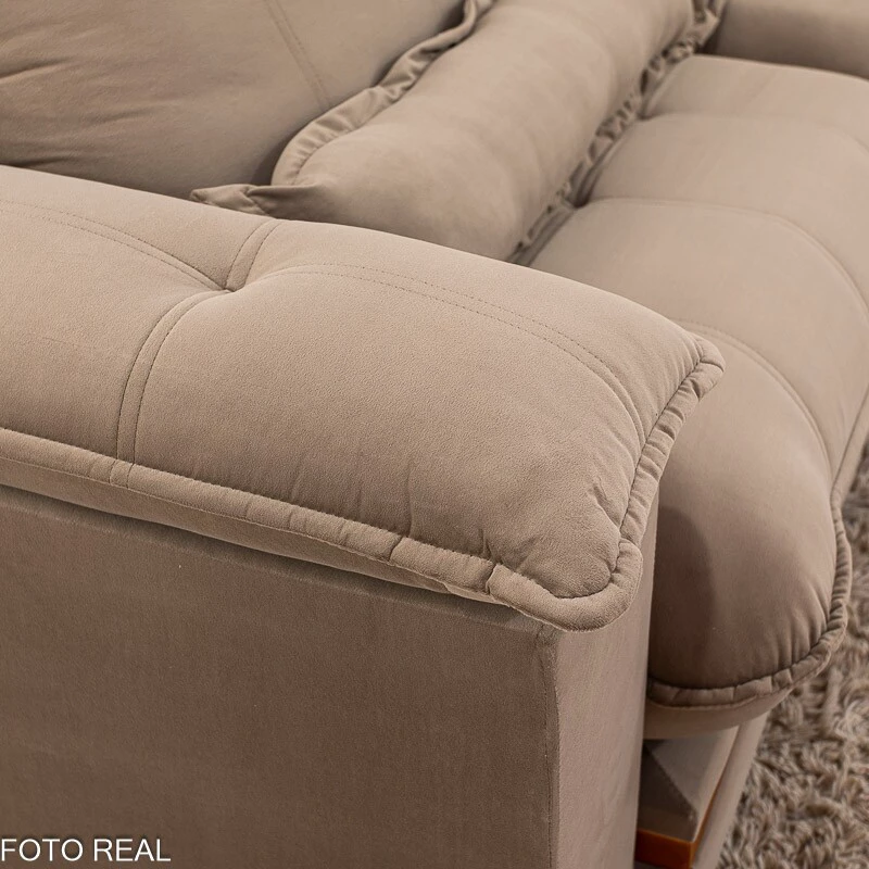 Sofá Retrátil Reclinável Ibis 2.30m Veludo Cappucino 828 - D33 e Molas Ensacadas - Imagem 4