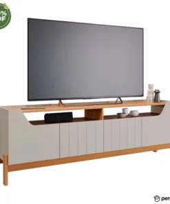Rack Bancada Moema Larg. 1.85m Off/Cinamomo 100% MDF para TV até 70" - Permóbili