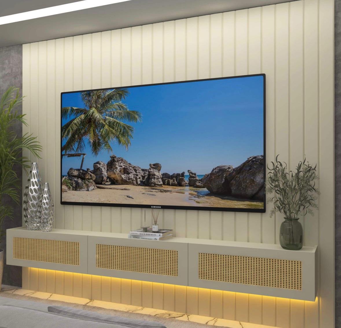 Home Suspenso até 85″ Majestade 230 Off White com Nicho Native Off White – GELIUS - Imagem 4