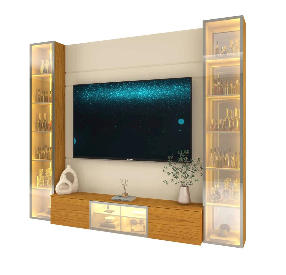 Home Suspenso até 85″ Luminare Reflecta com Duas Torres 230 Off White/Naturale – GELIUS - Imagem 5