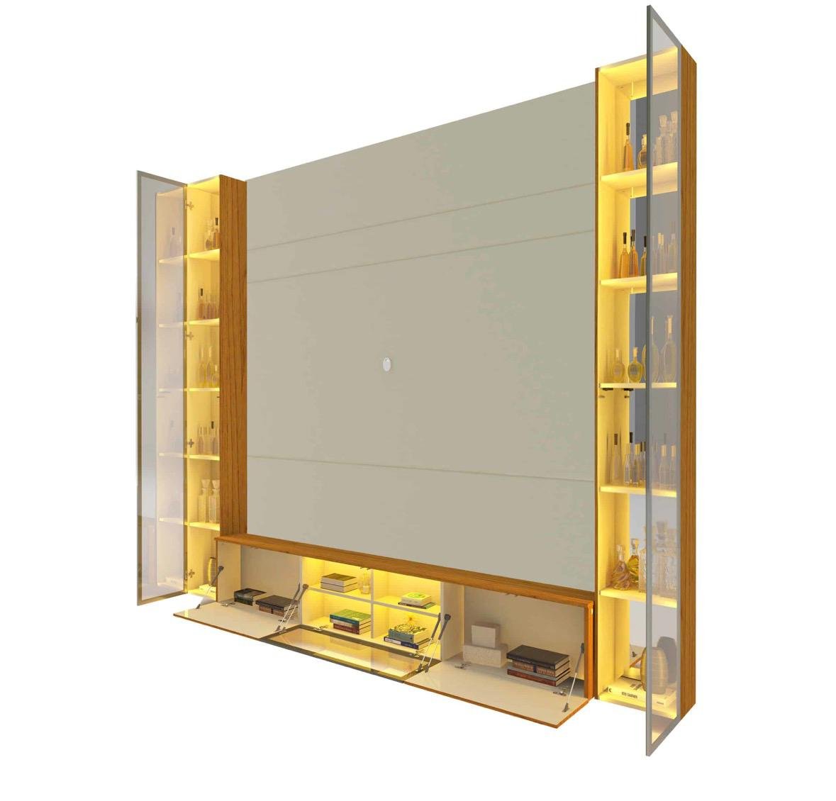 Home Suspenso até 85″ Luminare Reflecta com Duas Torres 230 Off White/Naturale – GELIUS - Imagem 2