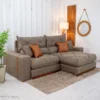Sofá Retrátil Reclinável Gran Bello 2.50m Linho Marrom - Molas Ensacadas Pocket