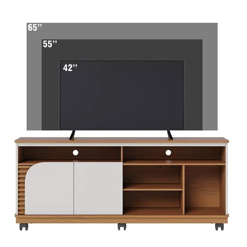 Rack Bancada Jurerê Larg. 1.50m Freijó/Off White Matte para TV até 65"- Colibri - Imagem 7