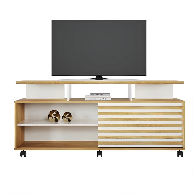Rack Bancada Star Larg. 1.50m Cinamomo/Off Para TV's até 55 Polegadas - Valdemóveis - Imagem 4