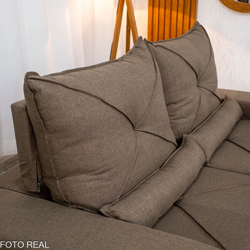 Sofá Retrátil Reclinável Tokio 2.00m Linho Marrom - Imagem 11