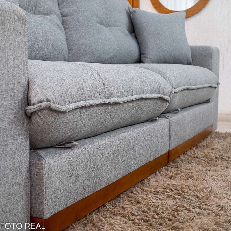 Sofá Retrátil Reclinável Ruah 2.50m Linho Cinza 2016 - Molas Ensacadas - Imagem 5