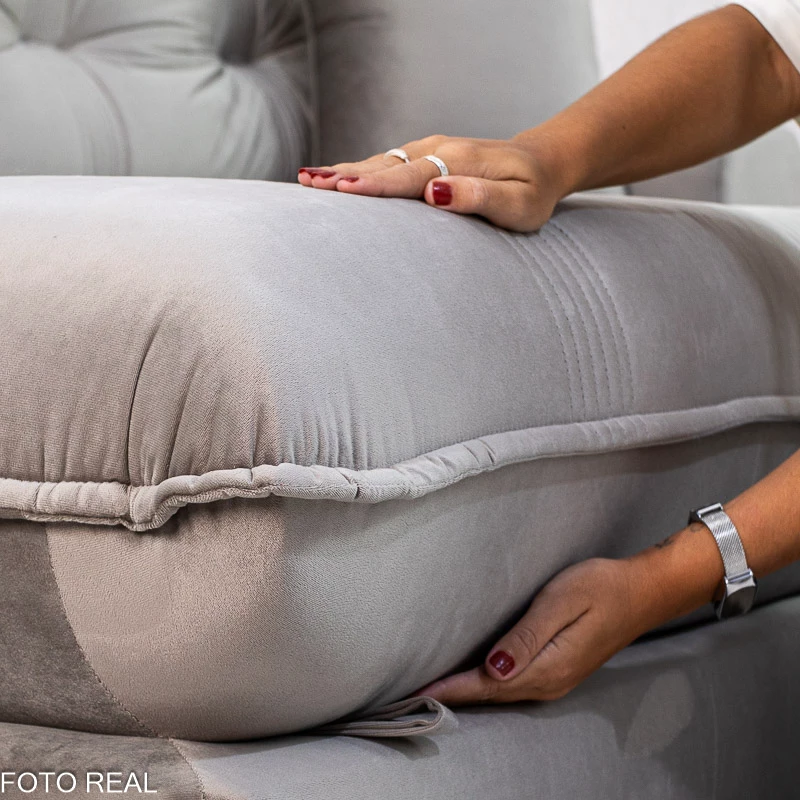 Sofá Retrátil Reclinável Ruah 2.50m Veludo Avelã 4052 - Molas Ensacadas - Imagem 3