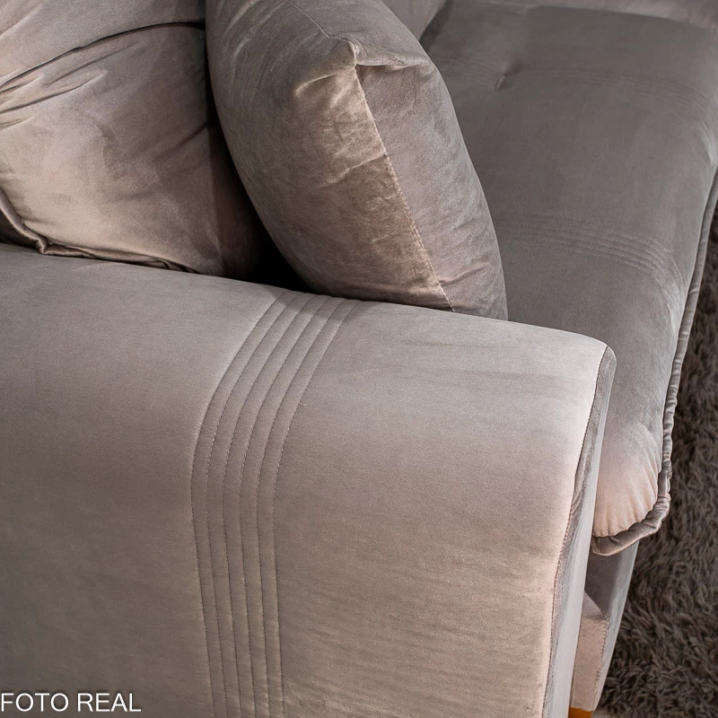 Sofá Retrátil Reclinável Ruah 2.90m Veludo Avelã 4052 - Molas Ensacadas - Imagem 2