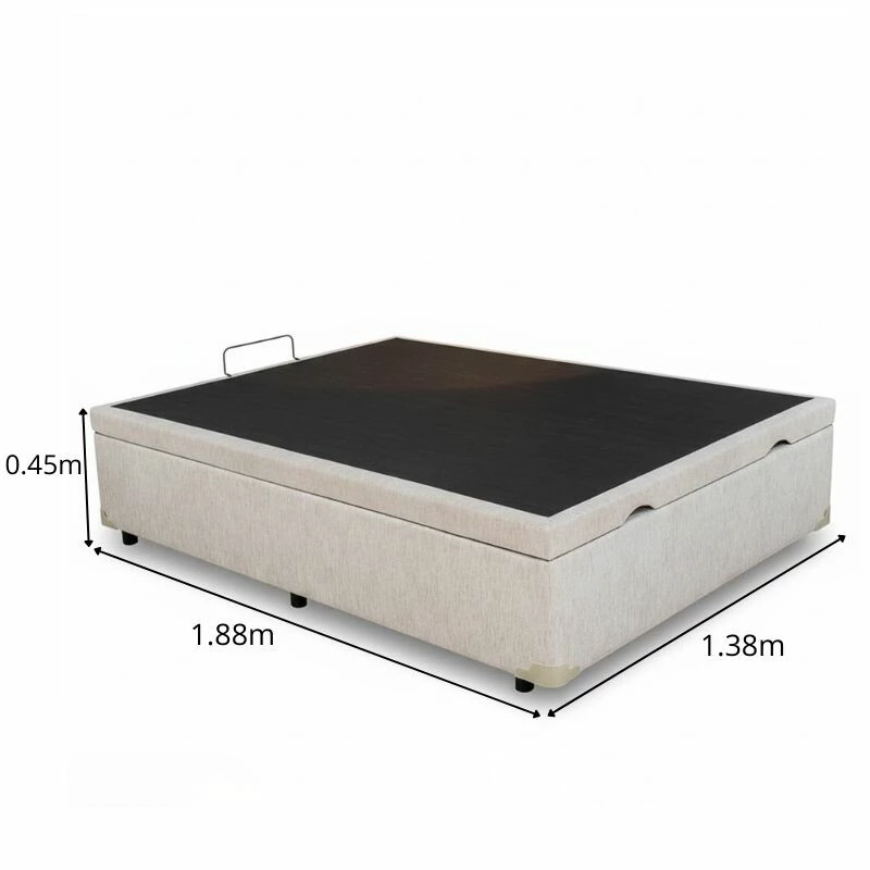 Base Box Baú Casal Prime Confort Corino Palha Blindado 138x188x45 - Issacar - Imagem 7