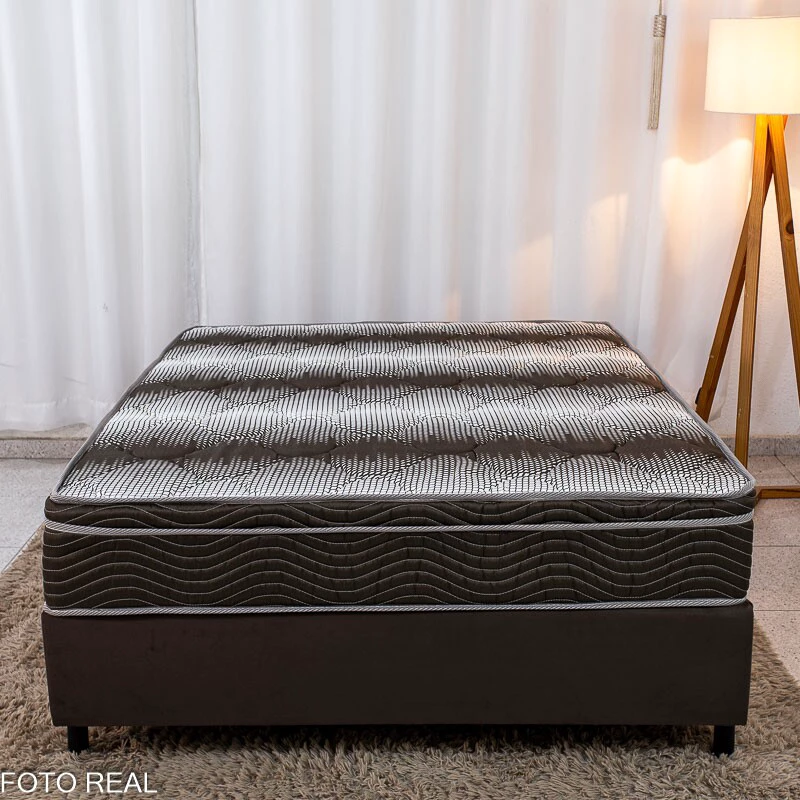 Colchão Casal Ortopédico EPS Light Ortobom + Box Casal Sued Marrom Ortobel - 138x188x62 | Suporta até 260kg - Imagem 4