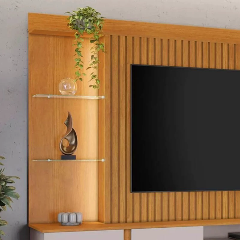 Home Amparo Larg. 1.82m Cinamomo/Off Ripado C/ Led para TV até 60" - JCM - Imagem 7