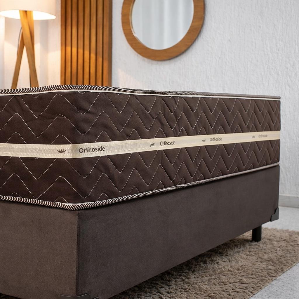 Colchão Casal Livina Plus Molas Ensacadas Orthoside + Box Casal Sued Marrom Ortobel - 138x188x67 | Suporta até 220kg - Imagem 3
