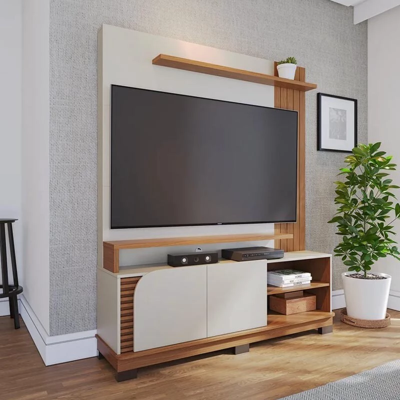 Home Jurerê Larg. 1.50m Off/Freijó para TV até 65" - Colibri