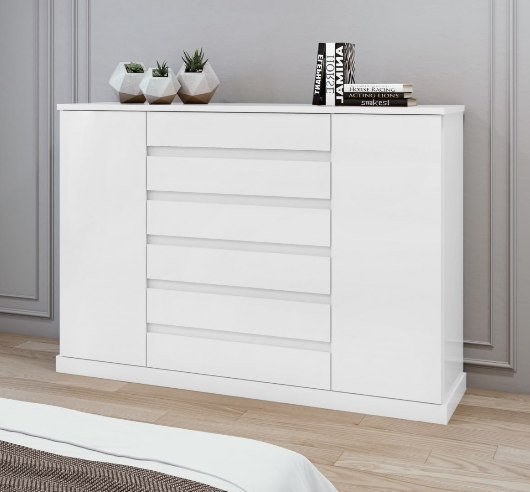 Cômoda 7 Gavetas Vedra Branco – LOPAS