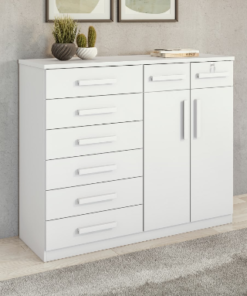 Cômoda 8 Gavetas com Sapateira Dupla Toronto Branco – LOPAS
