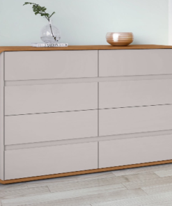 Cômoda 8 Gavetas Loop Amêndoa Clean/Off White – LOPAS
