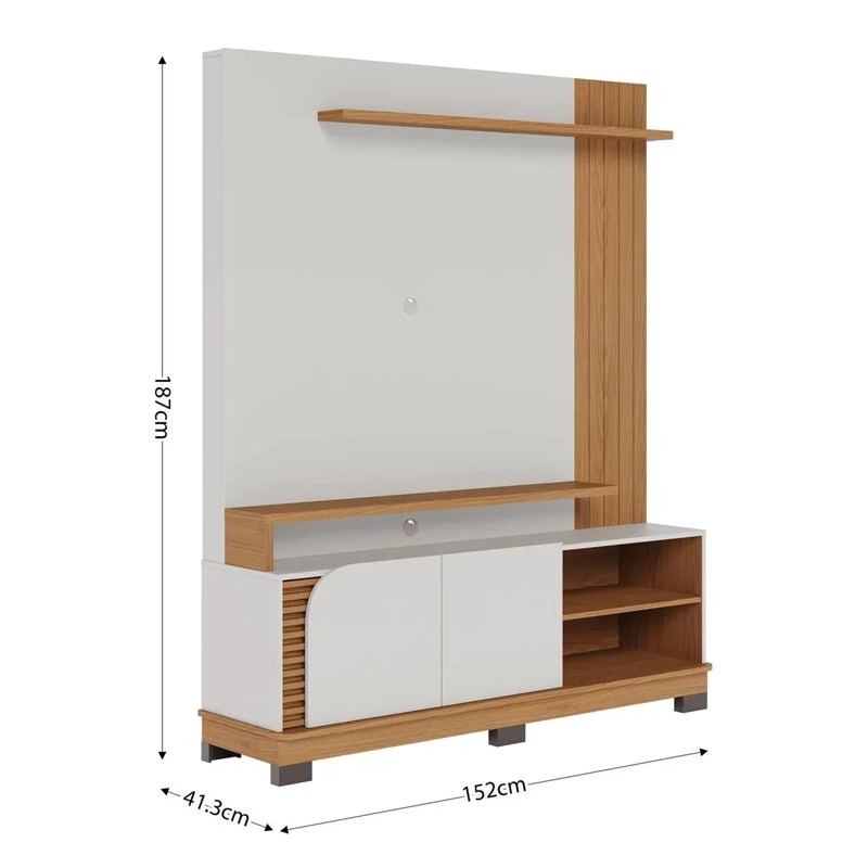 Home Jurerê Larg. 1.50m Off/Freijó para TV até 65" - Colibri - Imagem 3