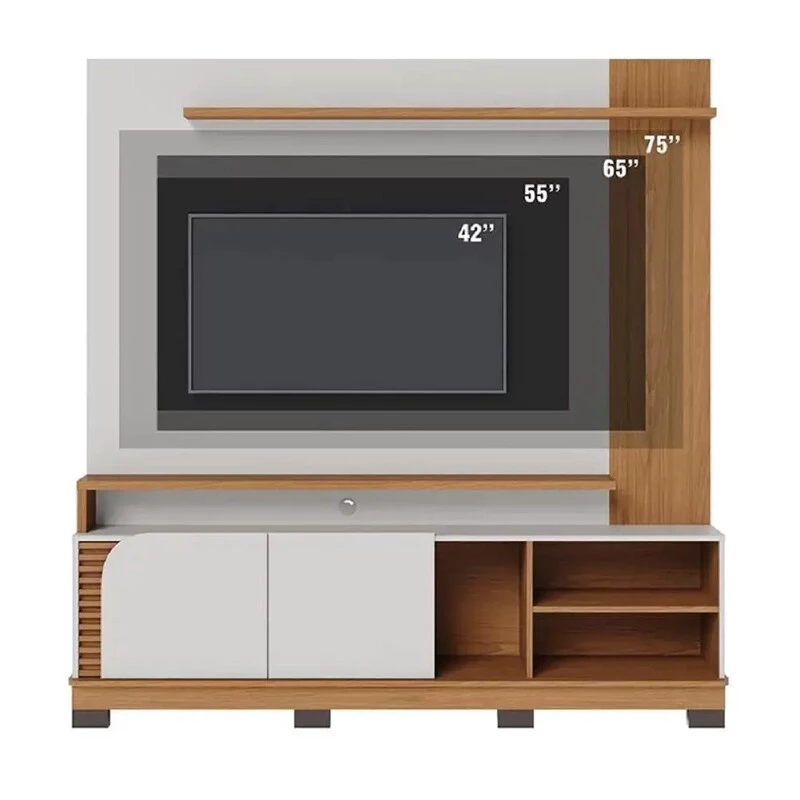 Home Jurerê Larg. 1.80m Off/Freijó para TV até 75" - Colibri - Imagem 3