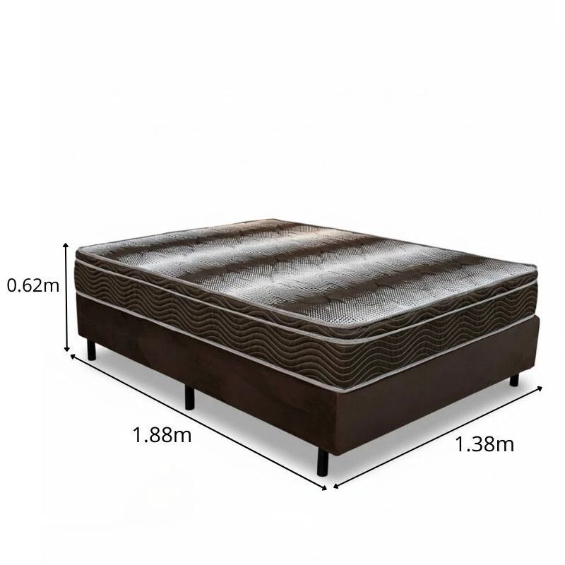 Colchão Casal Ortopédico EPS Light Ortobom + Box Casal Sued Marrom Ortobel - 138x188x62 | Suporta até 260kg - Imagem 6