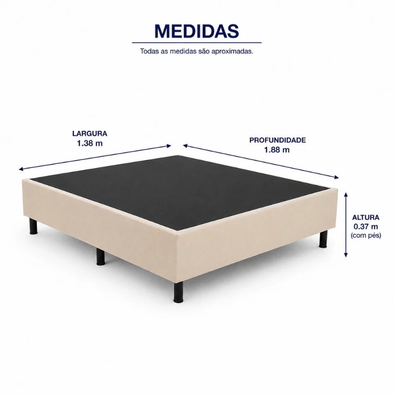 Colchão Casal Airtech Springpocket Molas Ensacadas - Ortobom + Box Casal Sued Bege - Ortobel 138x188x62 | Suporta até 240kg - Imagem 4