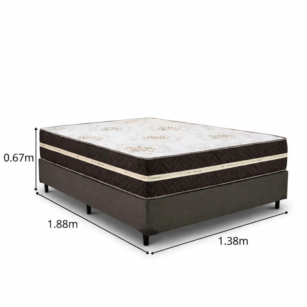 Colchão Casal Livina Plus Molas Ensacadas Orthoside + Box Casal Sued Marrom Ortobel - 138x188x67 | Suporta até 220kg - Imagem 6