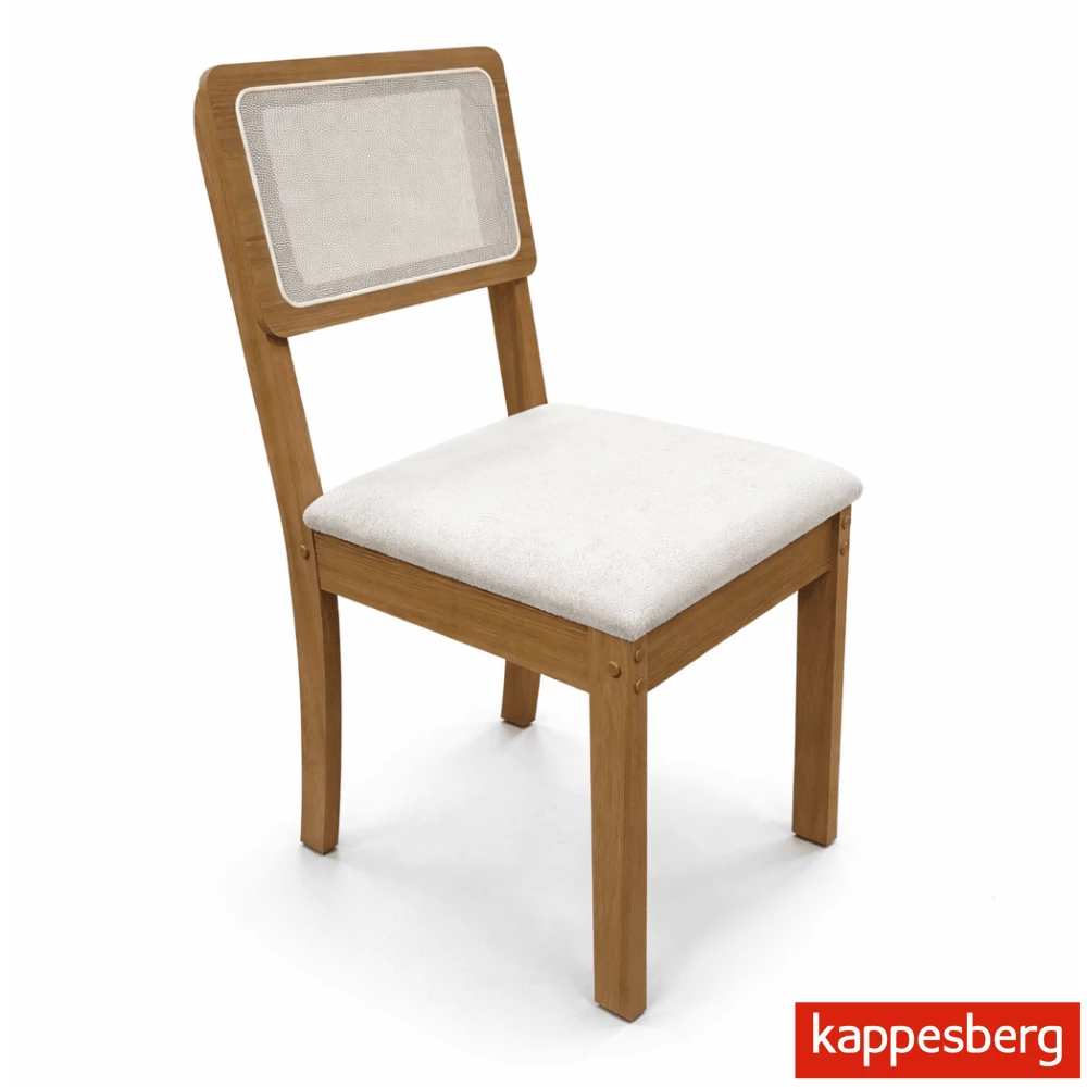 Mesa de Jantar BA68 Tampo MDF Madeirado 160X80 + 6 Cad. Gardeni Canela - Kappesberg - Imagem 2