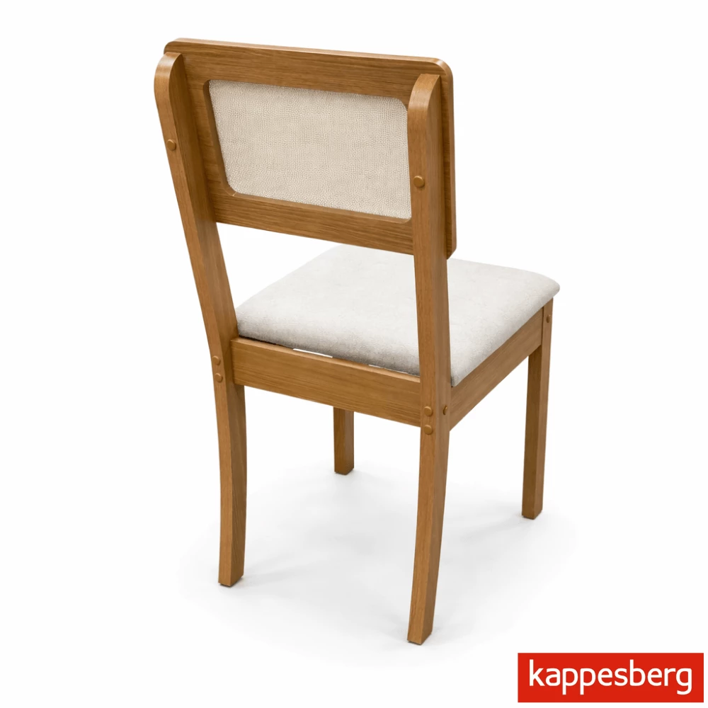 Mesa de Jantar BA68 Tampo MDF Madeirado 160X80 + 6 Cad. Gardeni Canela - Kappesberg - Imagem 4