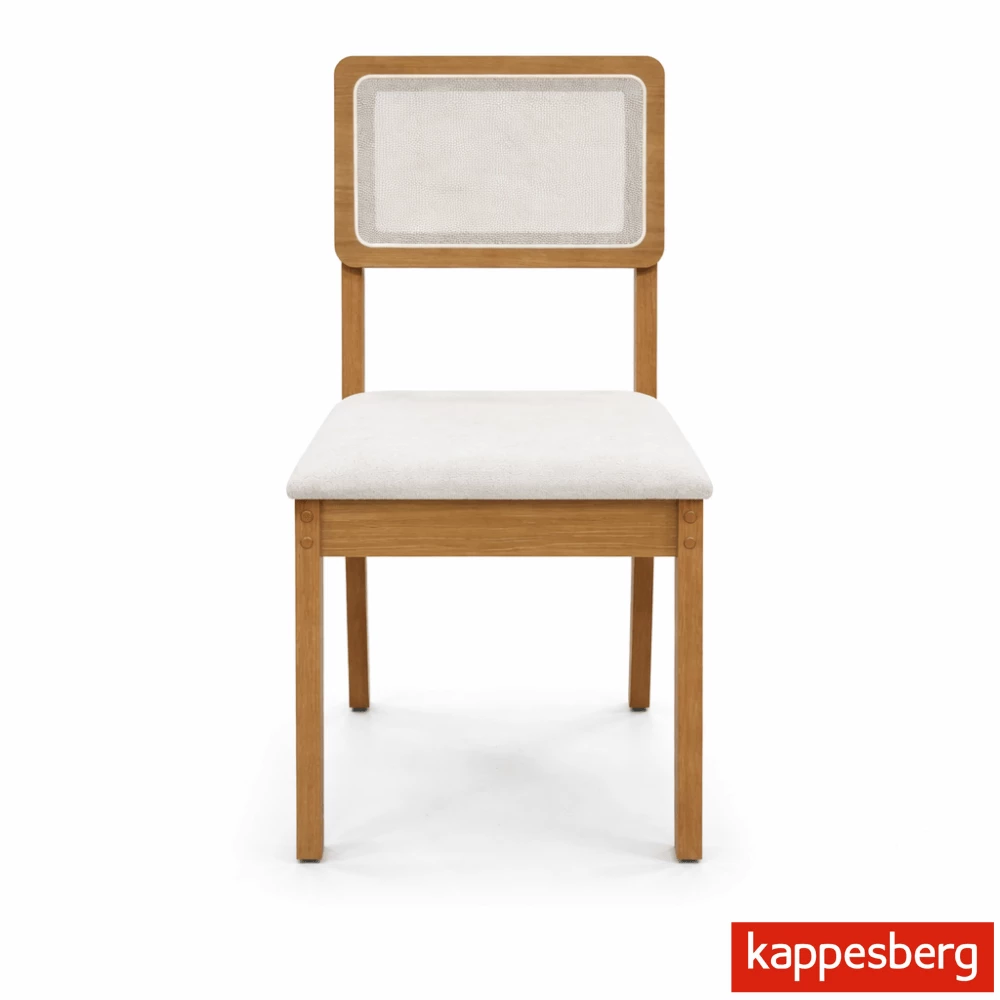 Mesa de Jantar BA68 Tampo MDF Madeirado 160X80 + 6 Cad. Gardeni Canela - Kappesberg - Imagem 3