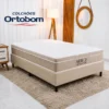 Colchão Casal Airtech Springpocket Molas Ensacadas - Ortobom + Box Casal Sued Bege - Ortobel 138x188x62 | Suporta até 240kg