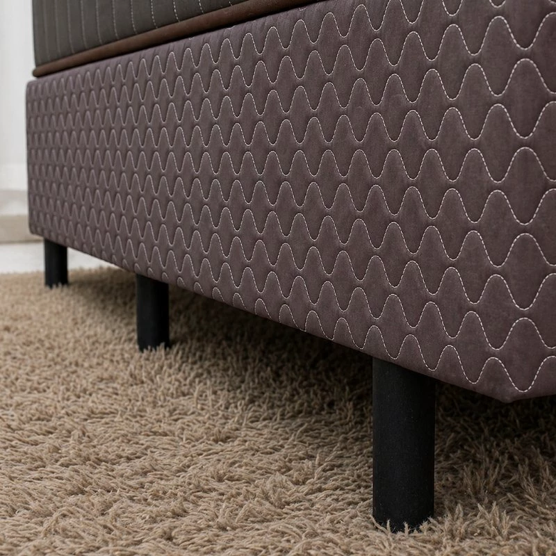 Colchão Casal Montreal 138x188x32 Molas Ensacadas - Viero + Base Box Casal Universal Marrom Bordado - Gazin 138x188x79 | Suporta até 260kg - Imagem 5