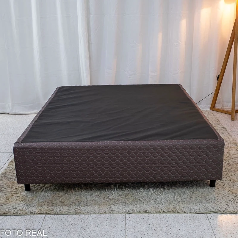 Colchão Casal Montreal 138x188x32 Molas Ensacadas - Viero + Base Box Casal Universal Marrom Bordado - Gazin 138x188x79 | Suporta até 260kg - Imagem 2