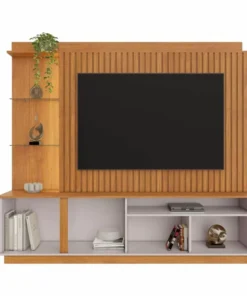 Home Amparo Larg. 1.82m Cinamomo/Off Ripado C/ Led para TV até 60" - JCM