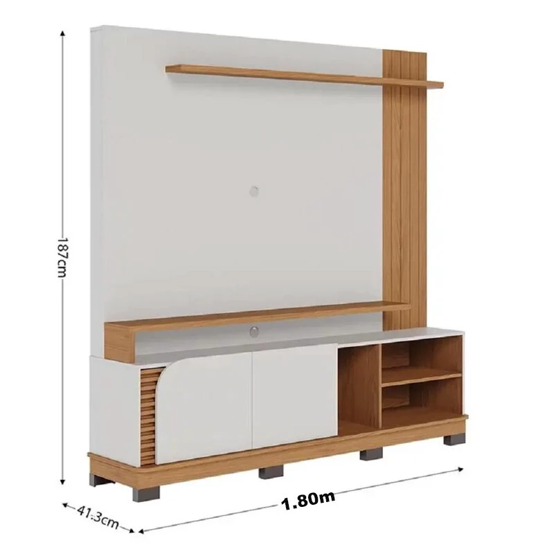 Home Jurerê Larg. 1.80m Off/Freijó para TV até 75" - Colibri - Imagem 4