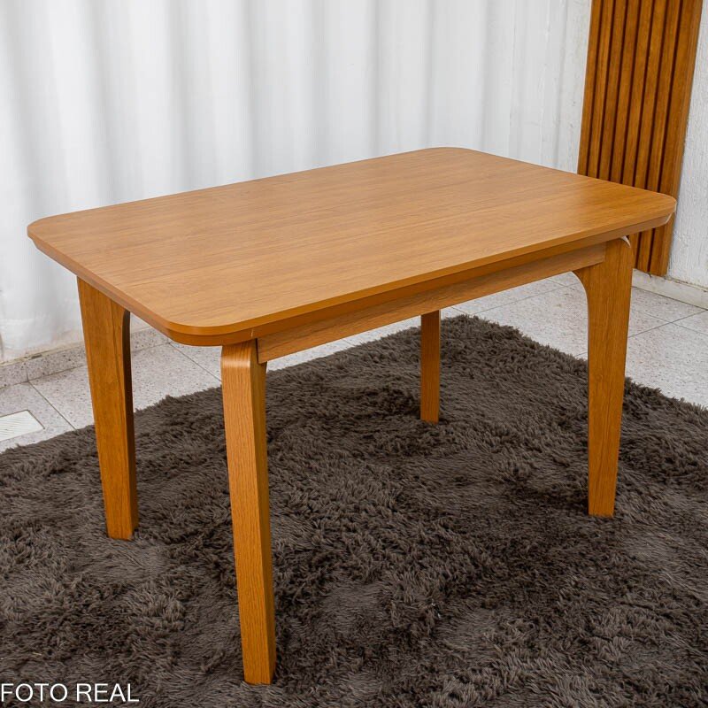 Mesa de Jantar Londrina 120x80 Cinamomo Rufato + 4 Cad. Isabela Linho Cinza 05 Madeira - KM Decor - Imagem 2
