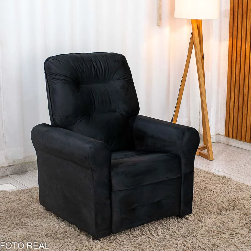 Poltrona Reclinável Clio MX-24 Veludo Preto 451 - Imagem 7
