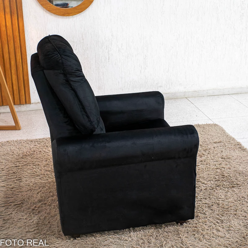 Poltrona Reclinável Clio MX-24 Veludo Preto 451 - Imagem 8