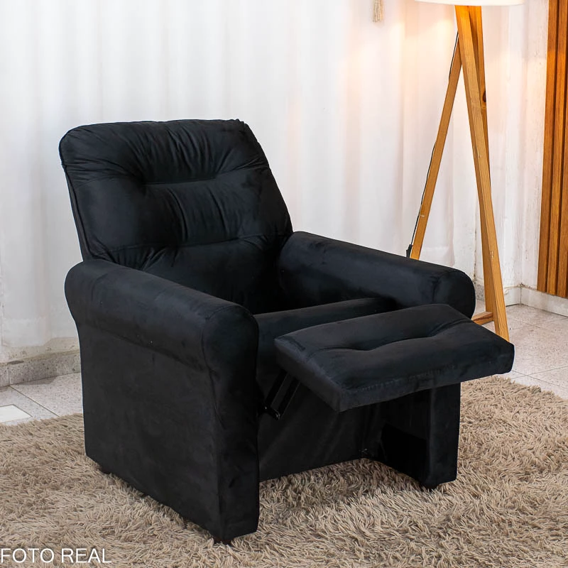 Poltrona Reclinável Clio MX-24 Veludo Preto 451 - Imagem 5