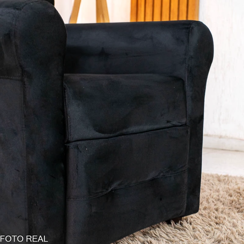 Poltrona Reclinável Clio MX-24 Veludo Preto 451 - Imagem 11
