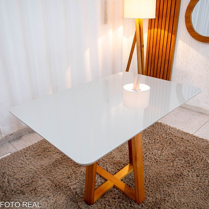Mesa de Jantar Bali 120×80 Vidro Off/Base Madeira + 4 Cad. Londres Veludo Chumbo Madeira Minas Plac - Entregue Montada - Imagem 26