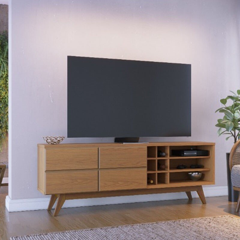 Bancada Noronha Larg. 1.80m Freijó para TV até 70" Colibri - Oferta