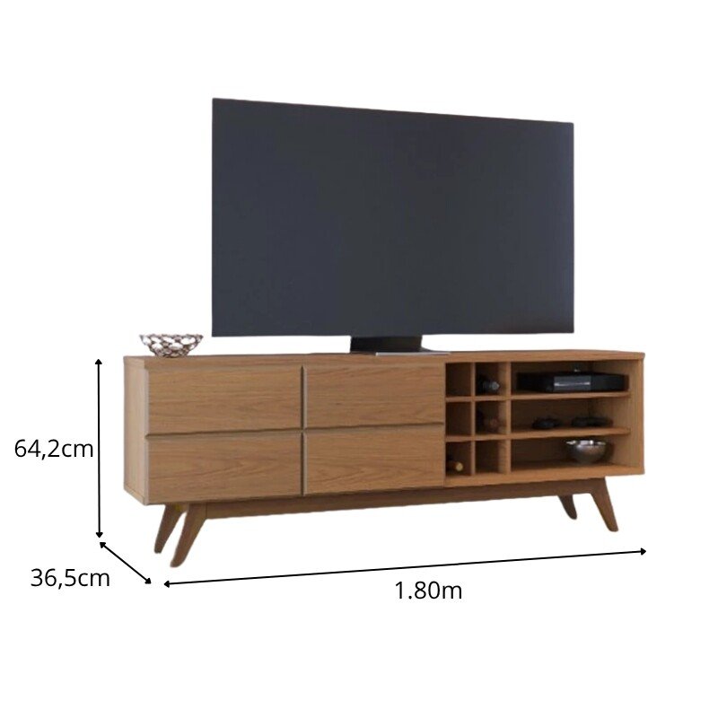 Bancada Noronha Larg. 1.80m Freijó para TV até 70" Colibri - Oferta - Imagem 10